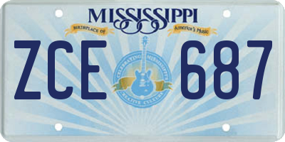 MS license plate ZCE687