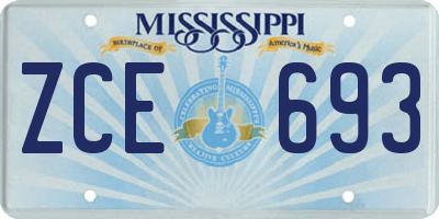 MS license plate ZCE693