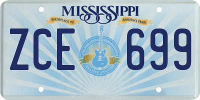 MS license plate ZCE699