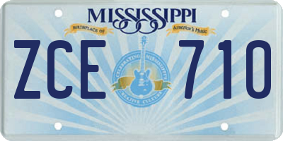MS license plate ZCE710
