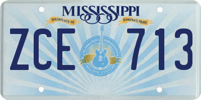MS license plate ZCE713