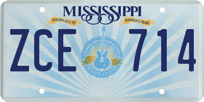 MS license plate ZCE714