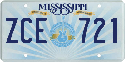 MS license plate ZCE721