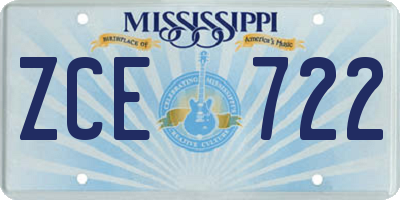 MS license plate ZCE722