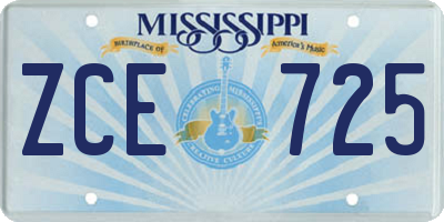 MS license plate ZCE725