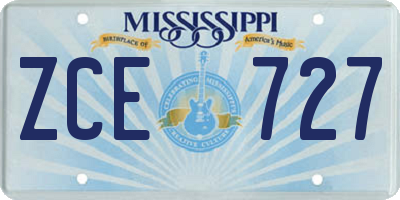 MS license plate ZCE727