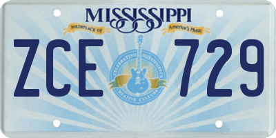 MS license plate ZCE729