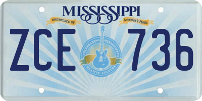 MS license plate ZCE736