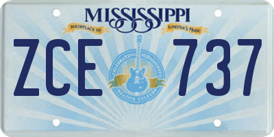 MS license plate ZCE737