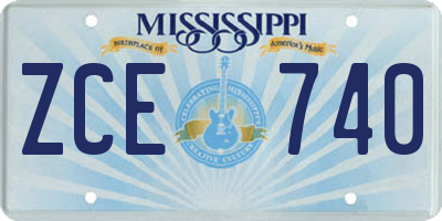 MS license plate ZCE740