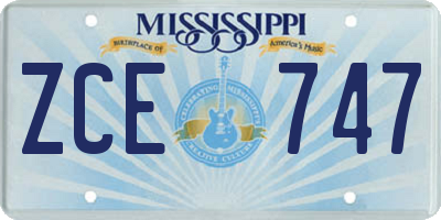 MS license plate ZCE747