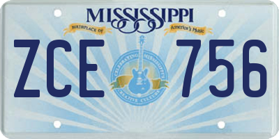 MS license plate ZCE756