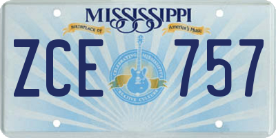 MS license plate ZCE757