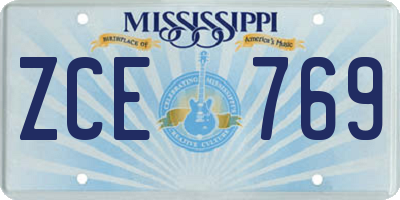 MS license plate ZCE769