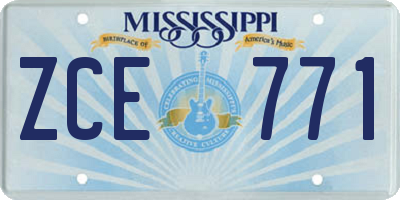 MS license plate ZCE771