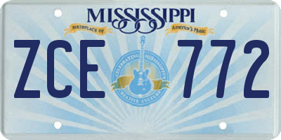 MS license plate ZCE772