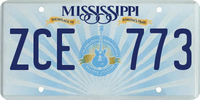 MS license plate ZCE773