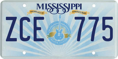 MS license plate ZCE775