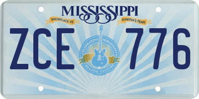 MS license plate ZCE776