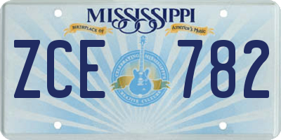 MS license plate ZCE782