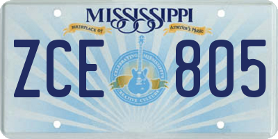 MS license plate ZCE805