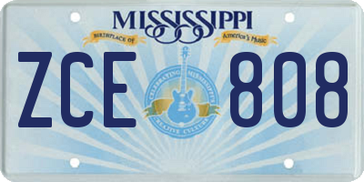 MS license plate ZCE808