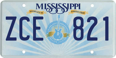 MS license plate ZCE821