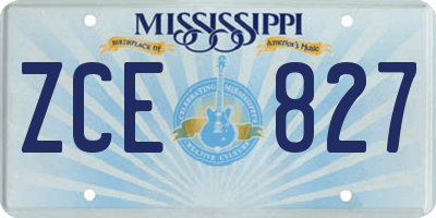 MS license plate ZCE827
