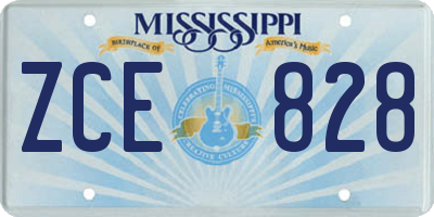 MS license plate ZCE828