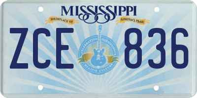 MS license plate ZCE836