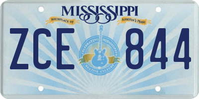 MS license plate ZCE844