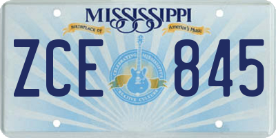 MS license plate ZCE845