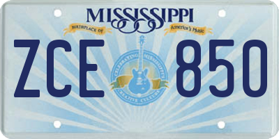 MS license plate ZCE850