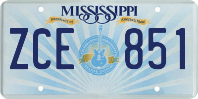 MS license plate ZCE851