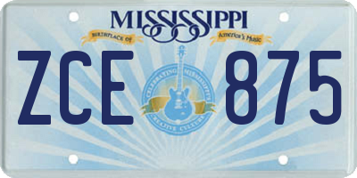 MS license plate ZCE875