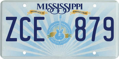 MS license plate ZCE879