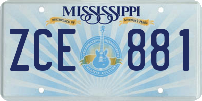 MS license plate ZCE881