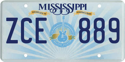 MS license plate ZCE889