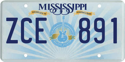 MS license plate ZCE891