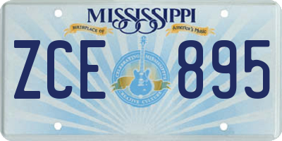 MS license plate ZCE895