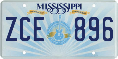 MS license plate ZCE896