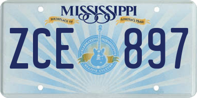 MS license plate ZCE897