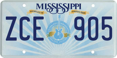 MS license plate ZCE905