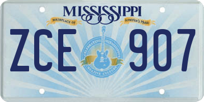 MS license plate ZCE907