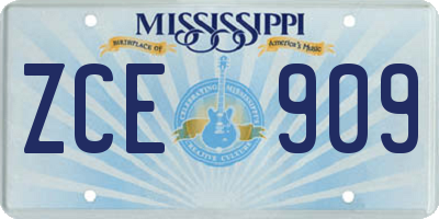 MS license plate ZCE909