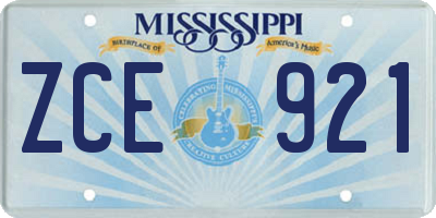 MS license plate ZCE921