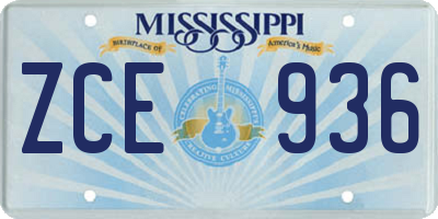 MS license plate ZCE936