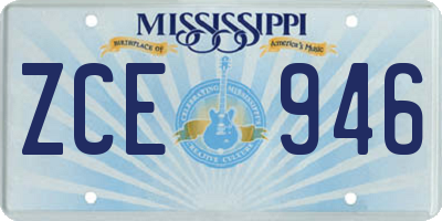 MS license plate ZCE946