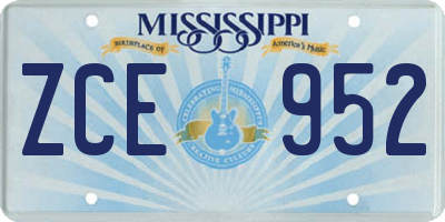 MS license plate ZCE952