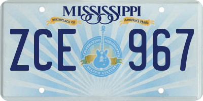 MS license plate ZCE967